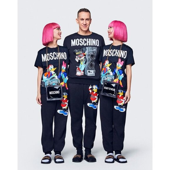 H&M x MOSCHINO x Disney Black Cotton Donald & Daisy Duck T-Shirt, Size S - Picture 3 of 11
